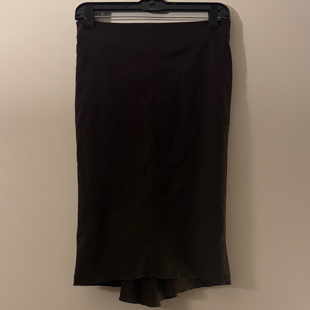 BCBGMaxAzria Brown High-Low Midi Skirt
